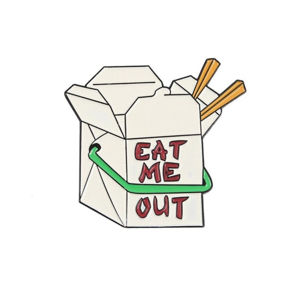 Eat Me Out To Go Box Enamel Pins 5